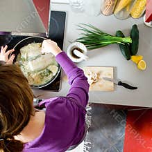 Woman cooking