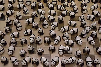 Hundred of Panda or Pandas on display to raise awareness