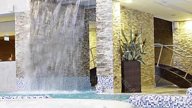 Decorative waterfall - water falls down