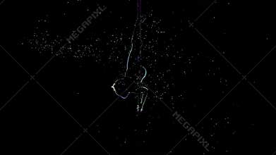 Girl stripper performing a dance on the pylon. Computer drawing