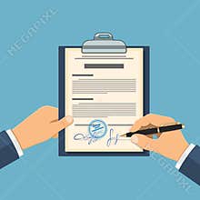 Man signs agreement