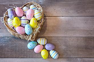 Easter eggs in a basket