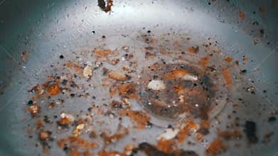 Dirty Clogged Washbasin Sink. Kitchen Drain Clogging up with Food Particles
