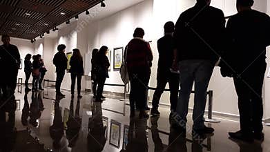 Eskisehir, Turkey - March 4, 2017: Exhibition at Contemporary Art Gallery