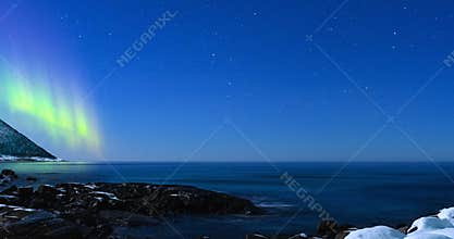 Northern Lights, polar light or Aurora Borealis in the night sky