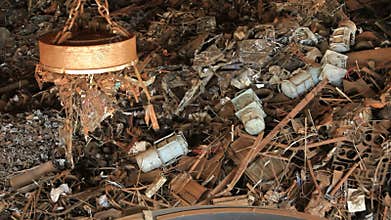 Scrap metal recycling. Magnet tablet transport scrap metal