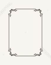 Vintage calligraphic frame. Black and white vector border of the invitation, diploma, certificate, postcard