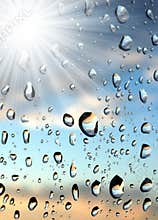 Drops of rain on the window