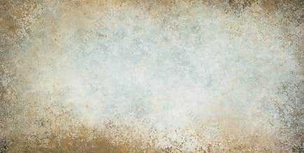 Old vintage background with grunge border texture and brown blue and white colors