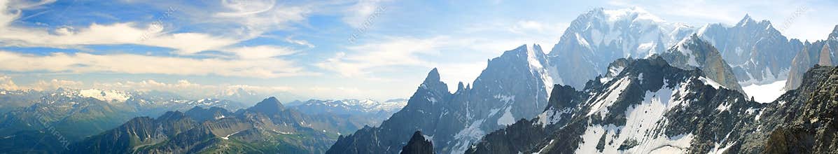 Mountain range of the Mont Blanc