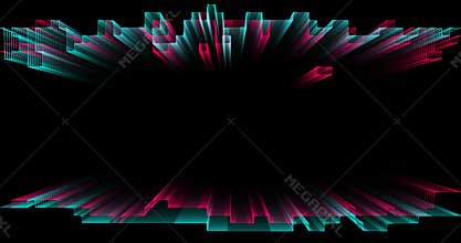 Moving abstract 3D geometric rectangular lines