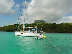 Saiboat in Bora Bora