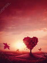 Heart love tree