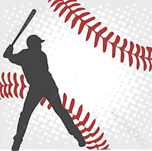 Baseball player silhouette on the abstract background