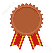 Bronze Medal Award Flat Icon on White