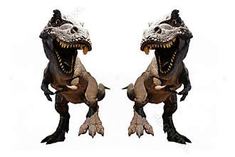 Dinosaurs model on white background