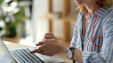 Female student having video call with her groupmate