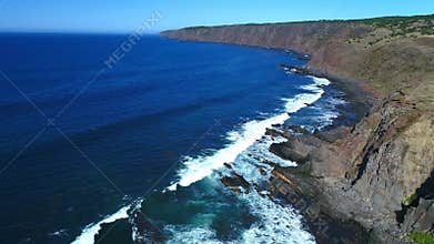 Aerial coastline view video loop