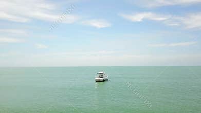 4k moving on boat to sea ocean