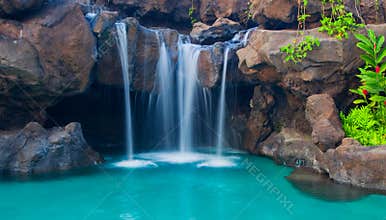 Waterfall into Pool