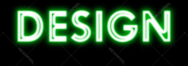 Design glowing neon sign in green