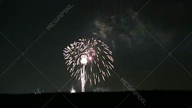 Red white blue festival fireworks show