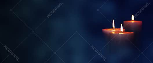 Candle lights in the darkness