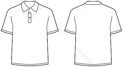 Polo shirt - front and back view isolated