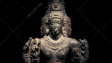 Ancient Religious Statue With Dust Floating Around