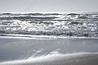 Silver ocean waves