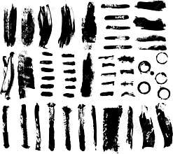 Brush strokes vector set