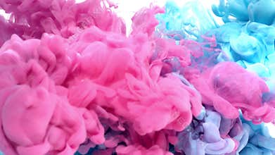 Pink and Blue Ink in Water