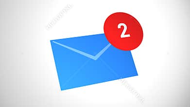 Email icon with counter on white background