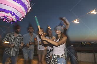 Hitting the pinata