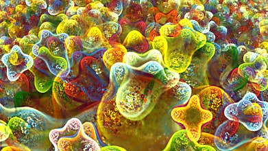Fractal background with abstract cells. High detailed loop