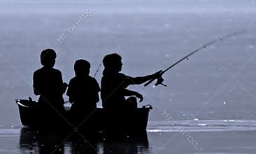 Three boys fishing