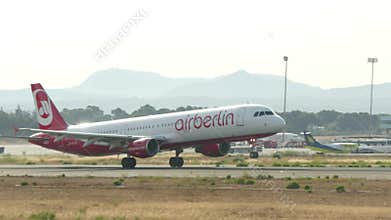 Commercial Airliner Taking Off at Majorca Airport