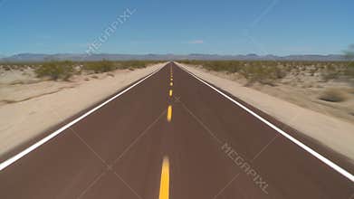 Speeding Down Abandon Mojave Desert Road