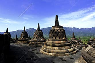 Indonesia, Central Java. The temple of Borobudur