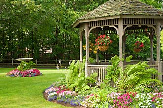 Landscaping gazebo in park
