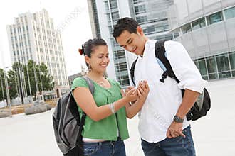 Attractive Teenage Students at College