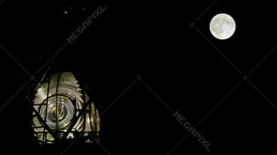 Full Moon Behind the Maritime Lighthouse