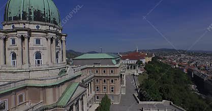 Aerial shots of Royal palace or Buda Castle in Budapest city