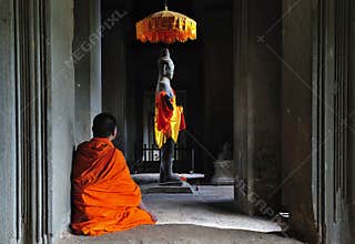 Cambodia Angkor Wat time to pray