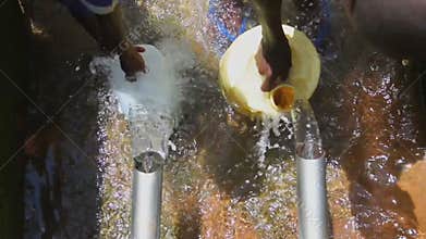 Well Bucket Fill Super Slow Motion