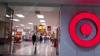 People shopping inside Target store