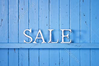 Sale Wood Blue Background Banner
