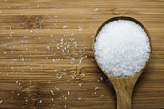 Monosodium glutamate (MSG) in wood spoon