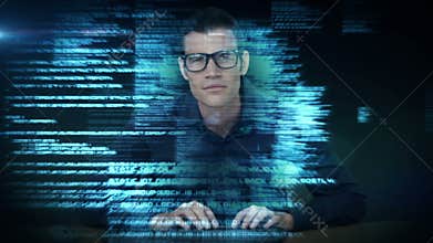 A man using a new interface in the future