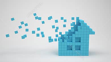 Abstract construction of the house in full HD